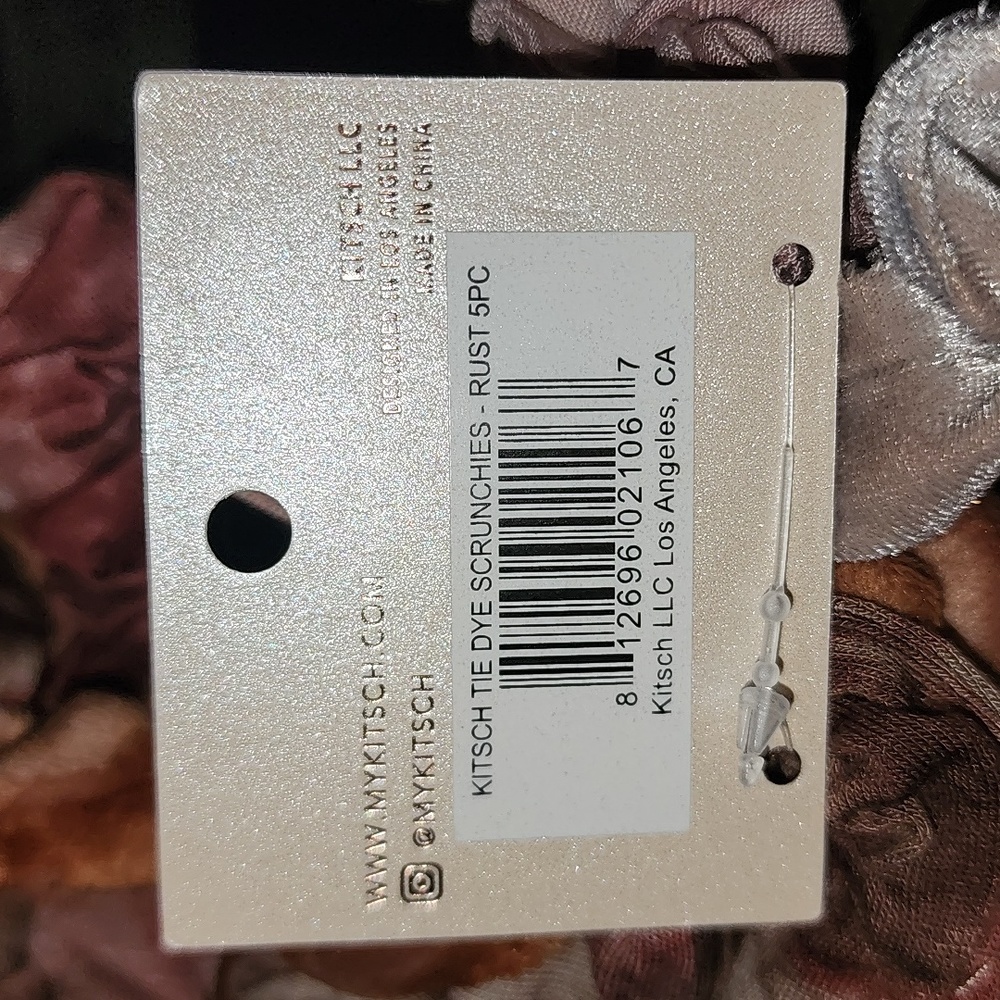 kit-sch Tie Dye Scrunchie--Rust 5pk - Picture 6 of 7